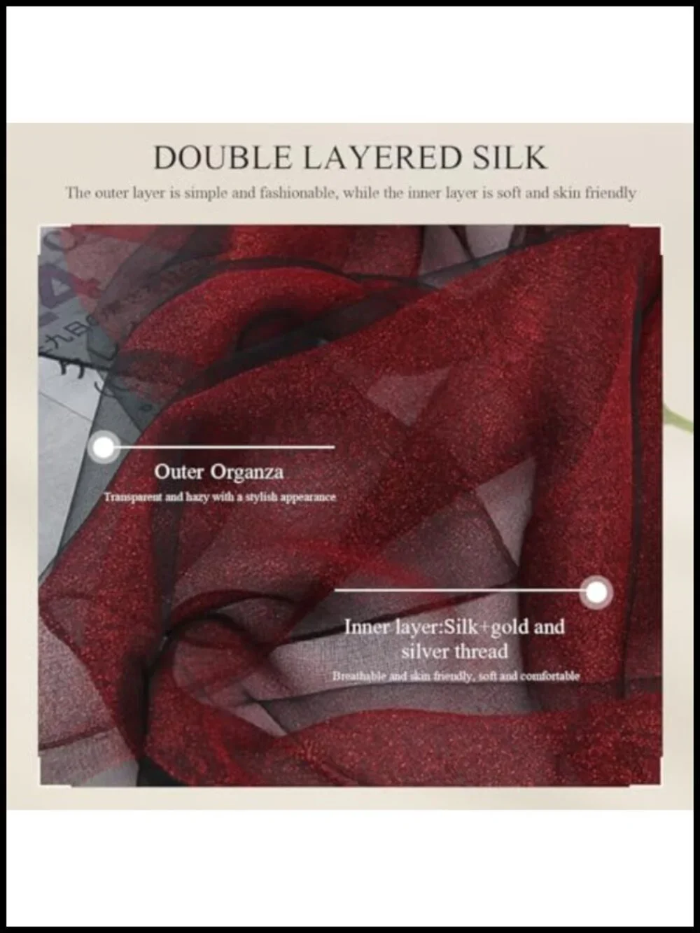 LumiSyne Organza Silk Scarf Shawl Wrap Bridal Party Evening Dress Accessory